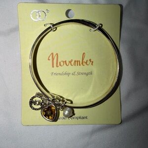 Silver Charm Bracelet with Heart and Pearl